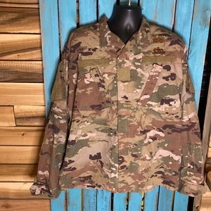 OCP Scorpion camouflage coat, army combat uniform US Air Force badges Large long